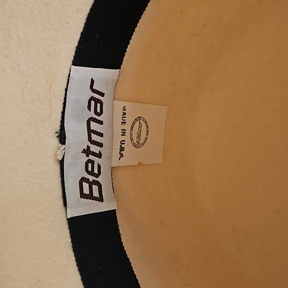 Betmar Cream and Black Hat with Woven Brim - Picture 4 of 6